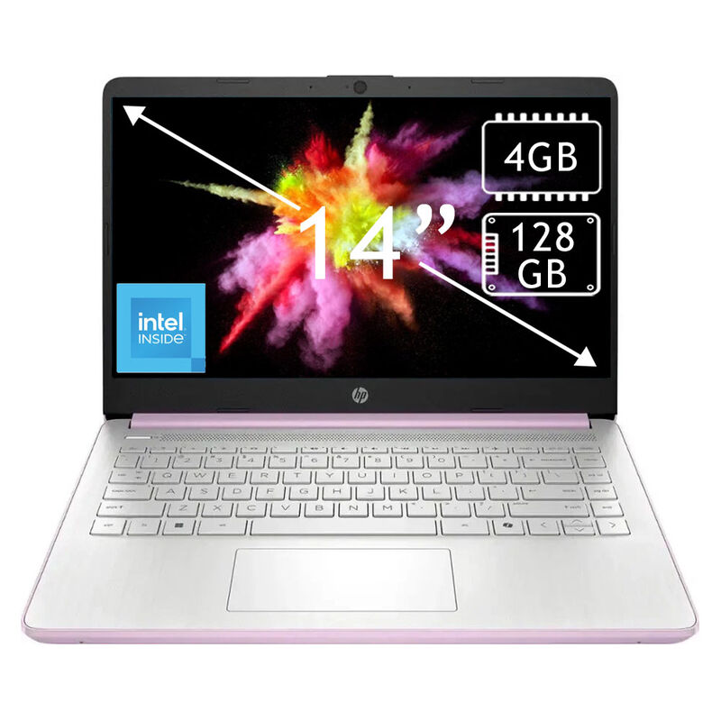 Combo Laptop HP 14" Celeron 128Gb 4Gb Ram Rosa ... image number null