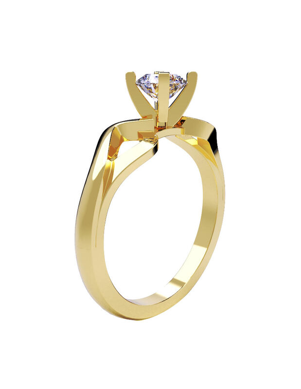 Anillo de Compromiso en Oro Amarillo 10K con Ci... image number null