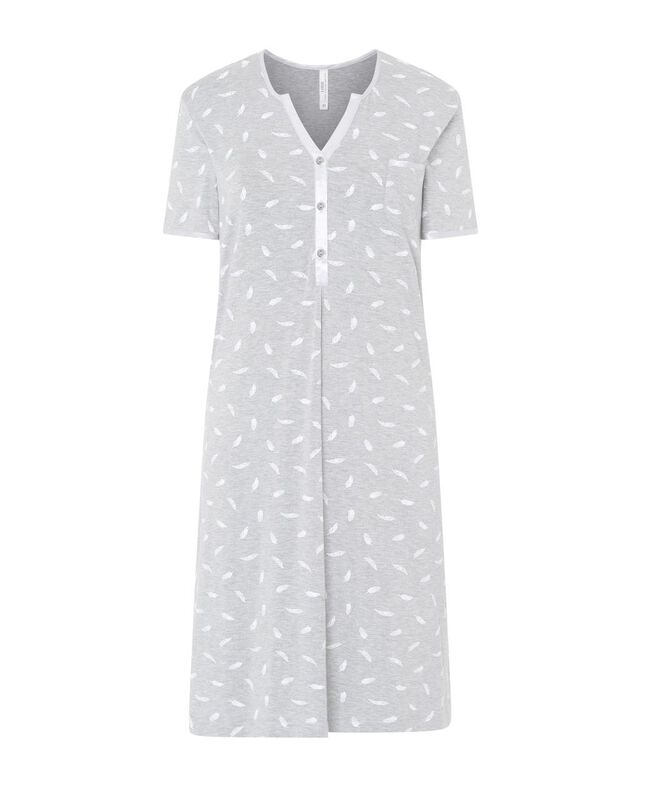 Camis&oacute;n de Manga Corta con Estampado de Plumas ... image number null