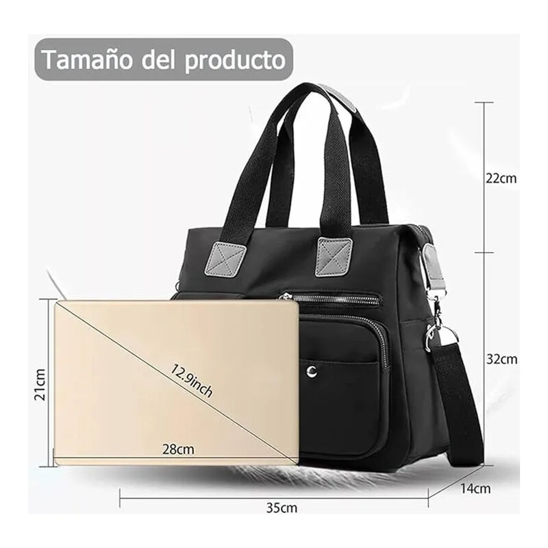 Bolso Crossbody Nailon Negro para Adultos image number null