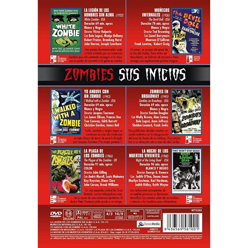 Zombies - Sus Inicios [DVD] (1932, 1936, 1943, ... image number null