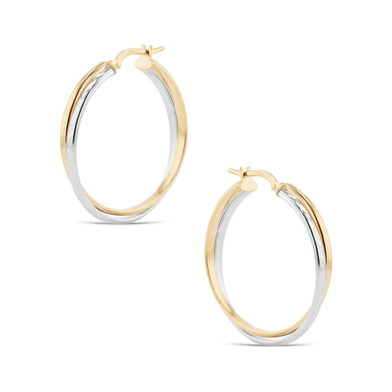 Arracadas Bicolor Oro 10k 24mm | Joyer&iacute;as Bizza... image number null