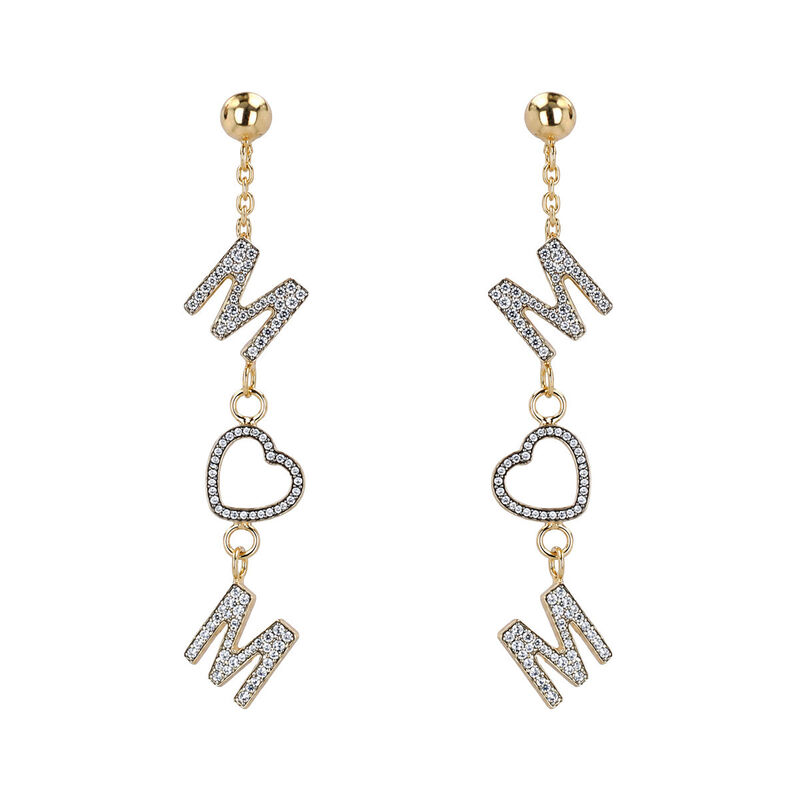 Aretes Oro Amarillo 10k Con Glitter (mom) image number null