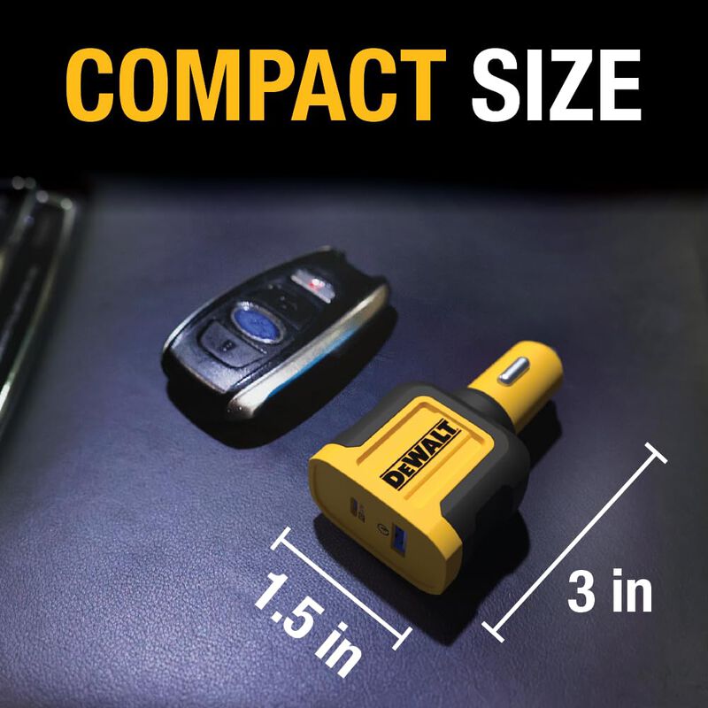 Adaptador De Cargador De Coche Dewalt Usb + Usb... image number null