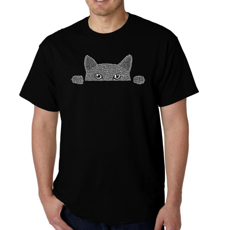 Camiseta Word Art Para Hombre - Gato Asom&aacute;ndose... image number null