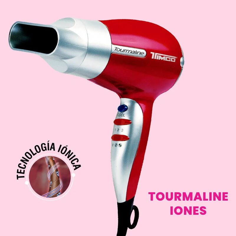 Secadora Tourmaline+ion C/boquilla Ct-1600 Rojo image number null