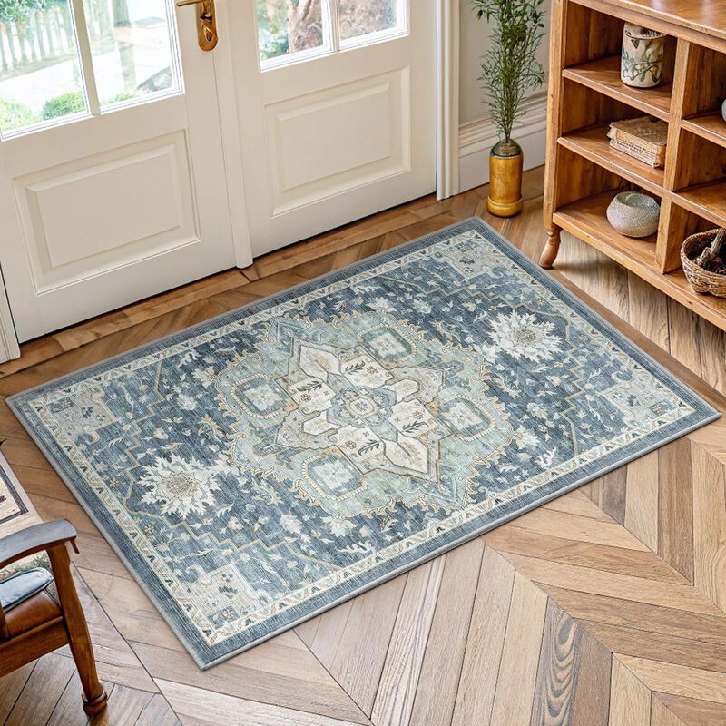 Alfombra Amada Homefurnishing 61x122 Cm Azul/am... image number null