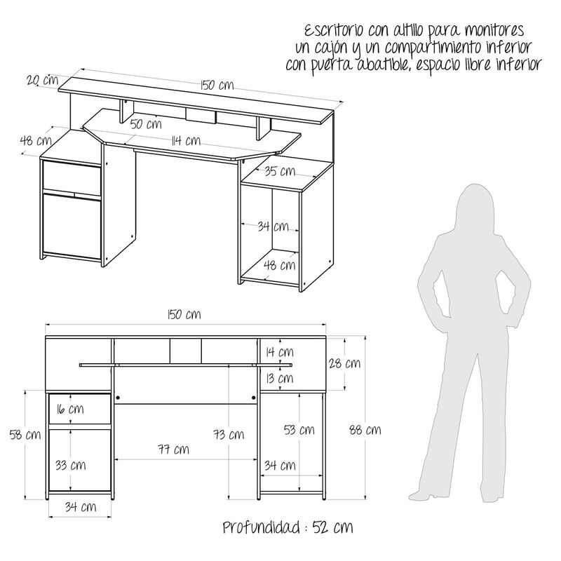Escritorio Gamer MAX  Dise&ntilde;o para Streamers y J... image number null