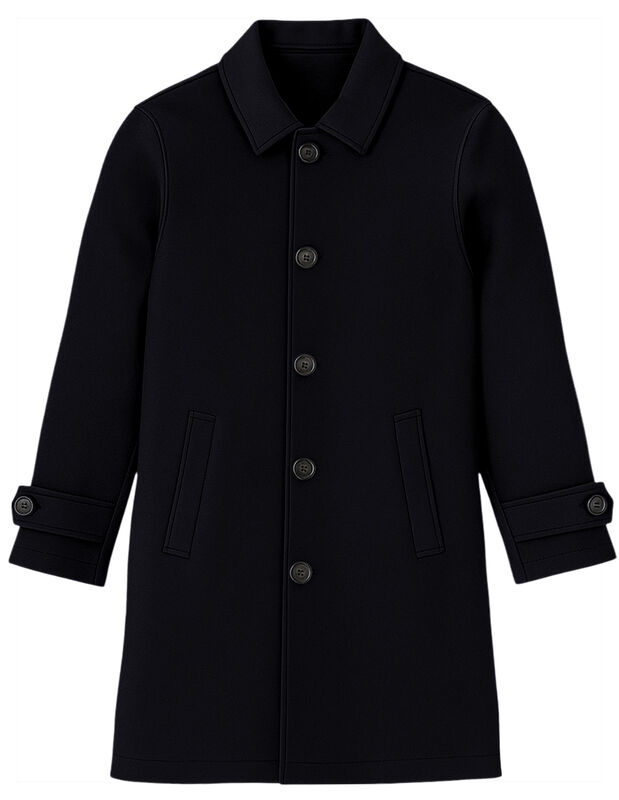 Abrigo Largo Hombre Gamuza Premium Negro Roosev... image number null