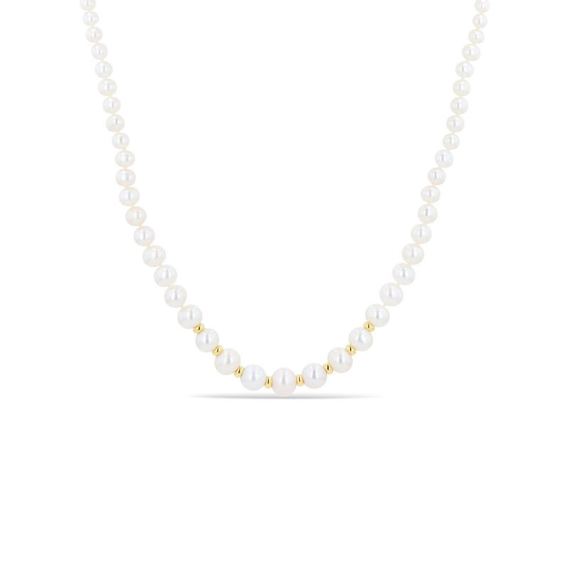 Collar Oro Amarillo 14k Con Perlas Blancas &middot; 47... image number null
