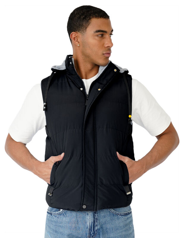 Chaleco Caballero Casual Reversible Con Capucha... image number null