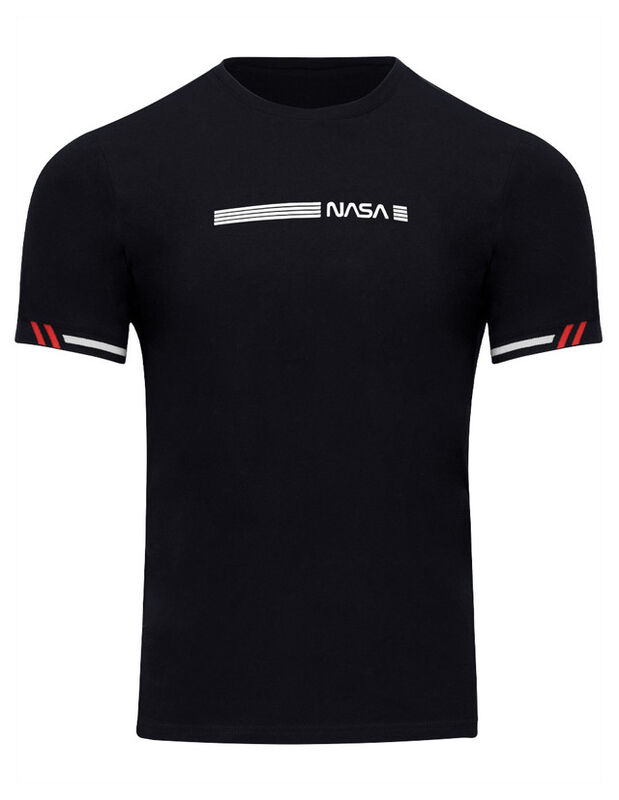 Playera Casual Caballero Premium Estampada Negr... image number null