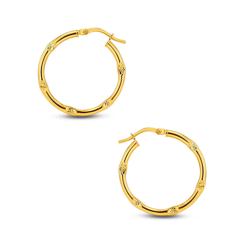 Arracadas Oro 10k Diamantado 20mm | Fulgor Suti... image number null
