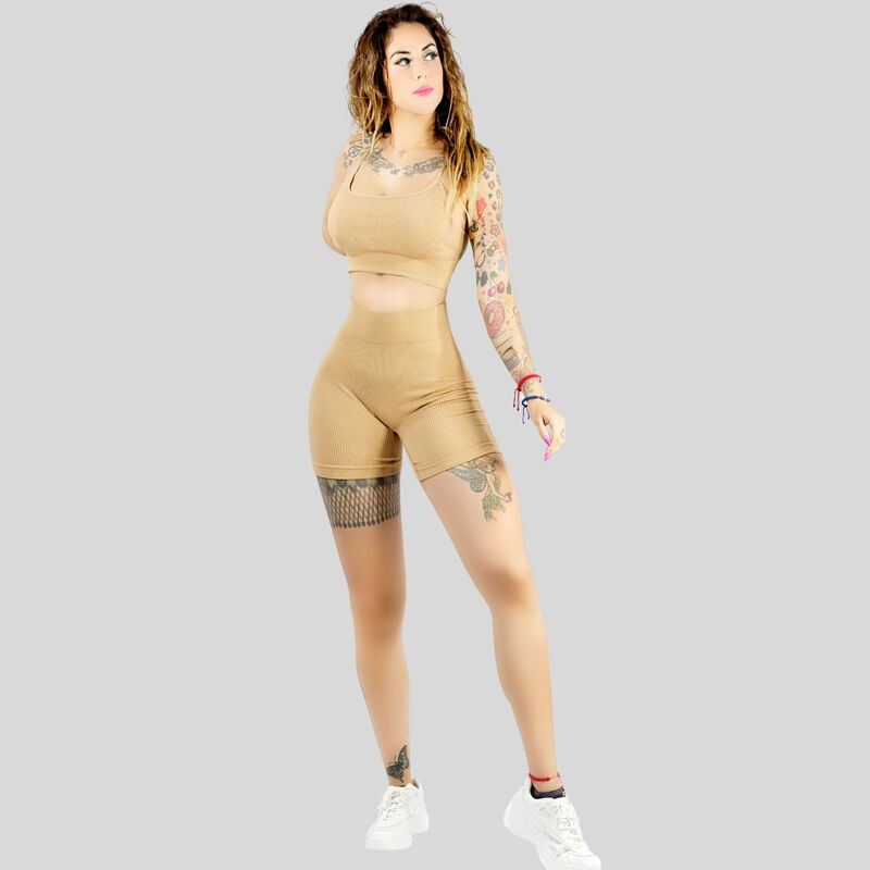 Conjunto Deportivo Para Mujer Short Biker Y Top... image number null