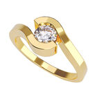 Anillo de Compromiso de 14K con Diamante de Laboratorio 0.50 CT F VS1 Talla 5 ORO AMARILLO 14K &ndash; / M20-50-14Y-LG-5