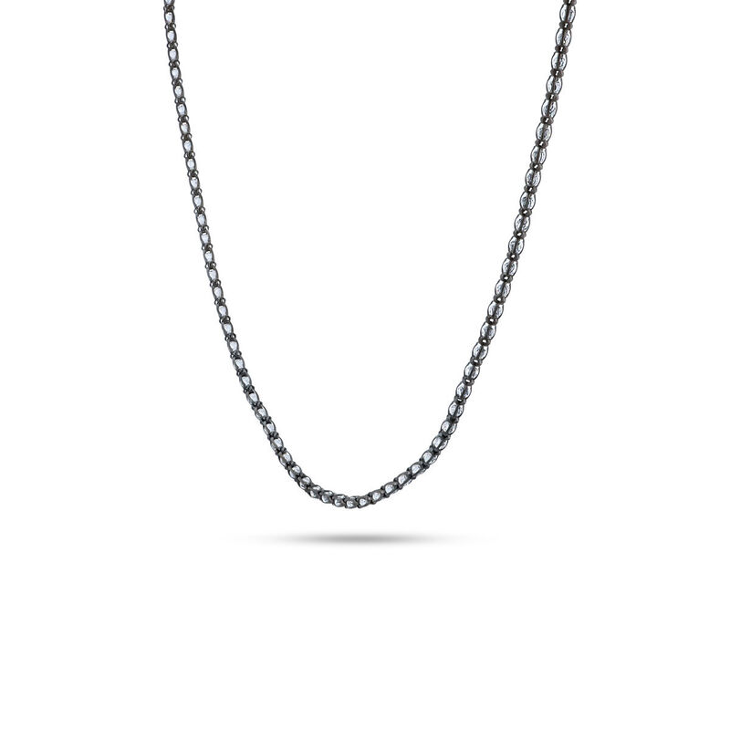 Cadena Plata Gris 925 Con Piedras De Color image number null