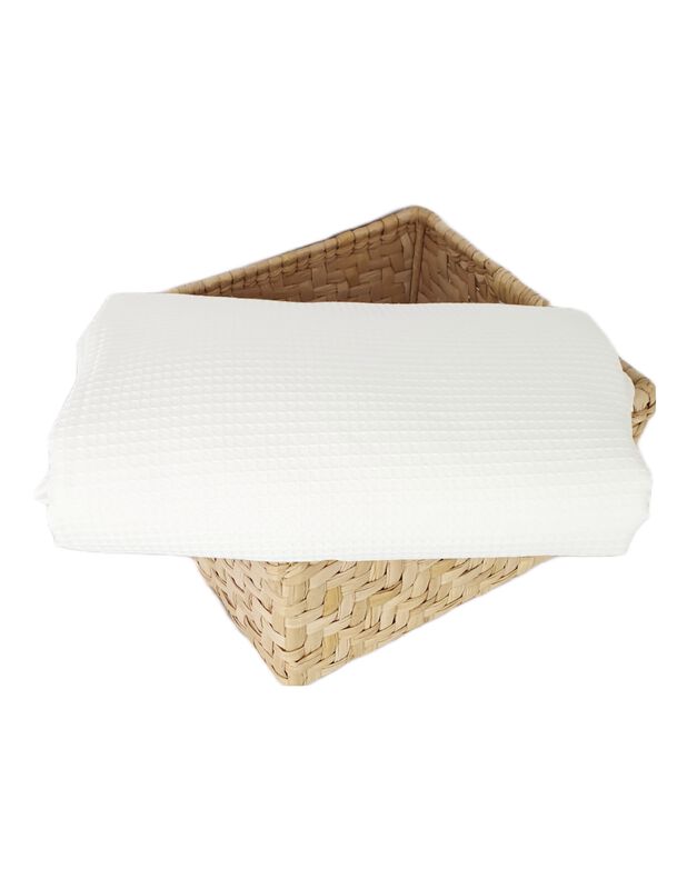 Colcha Waffle Color Hueso Estilo Hotel Queen Si... image number null
