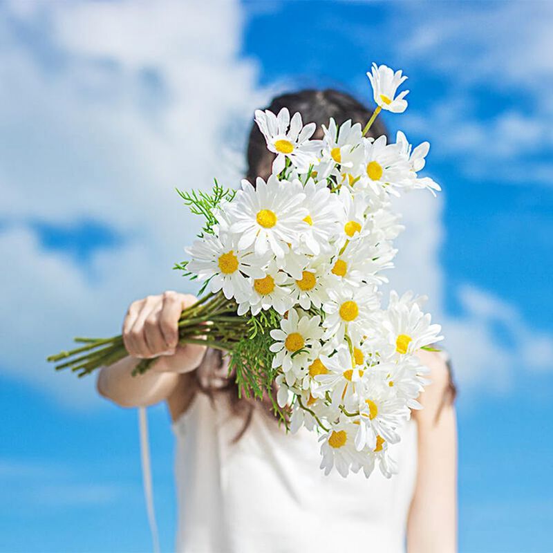 Flores Artificiales Xiyuan 53 cm Blancas, 15 Ma... image number null