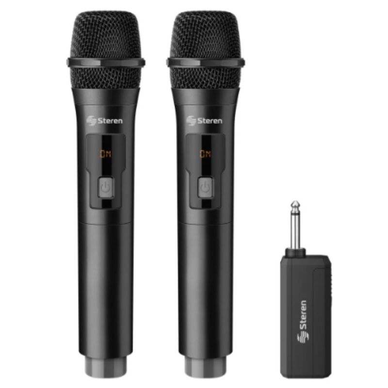 Sistema de 2 micr&oacute;fonos inal&aacute;mbricos y receptor... image number null