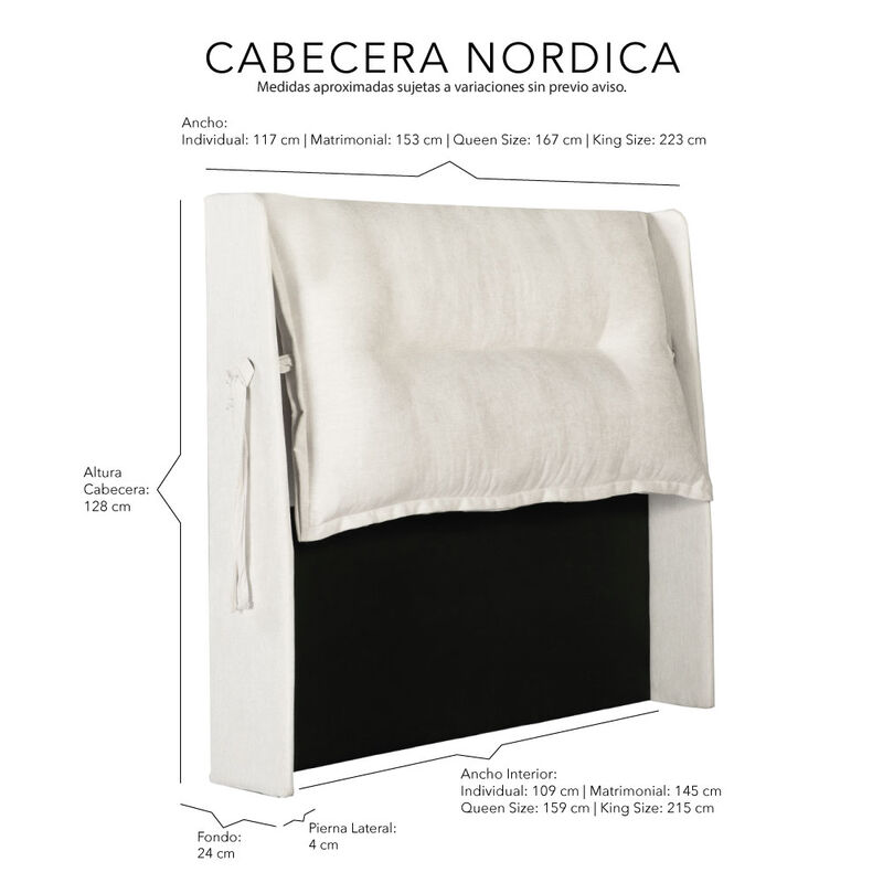 Cabecera Queen Size Dicasa Nordica Snow image number null