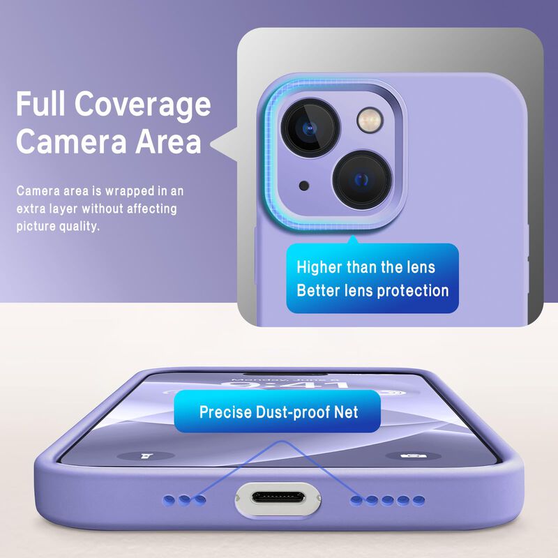 Funda Para Iphone 13 De 6,1" Lila Claro +pantal... image number null