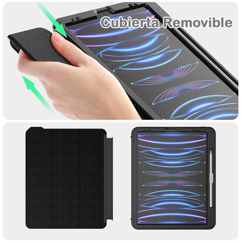 Funda TEKKU Flip para iPad Pro 12.9 Negra A2436... image number null