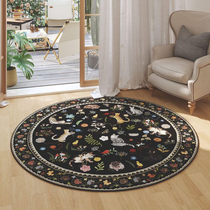 Alfombra Rugcomf Redonda De 122 cm Lavable Y An... image number null