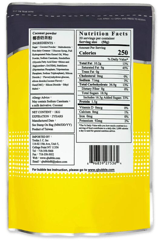 Polvo De T&eacute; Qbubble 1 kg Coco 3 En 1 image number null