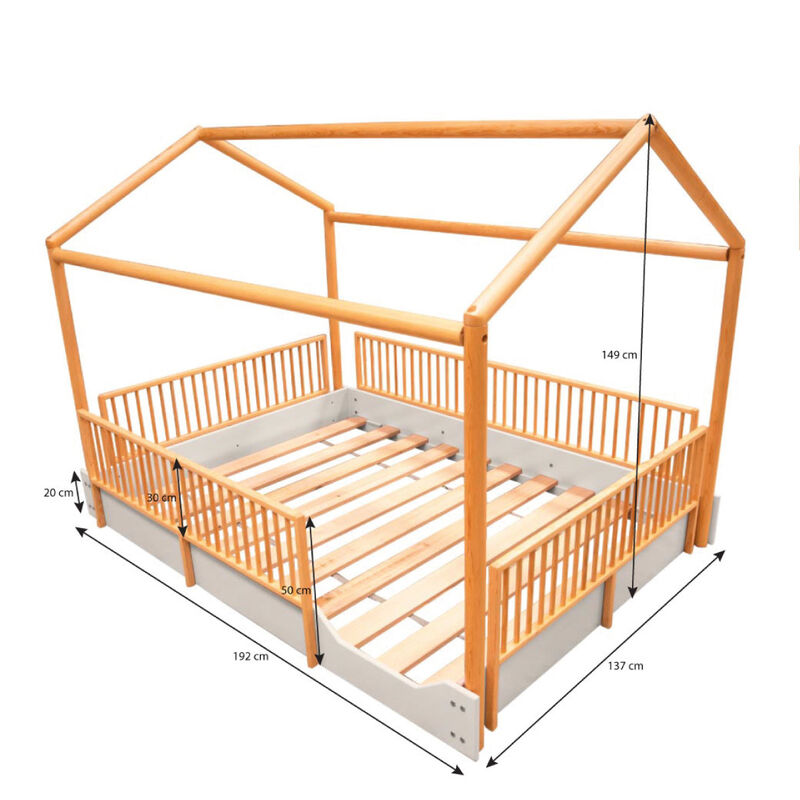 Matrimonial - Cama Casa Montessori de Madera Du... image number null