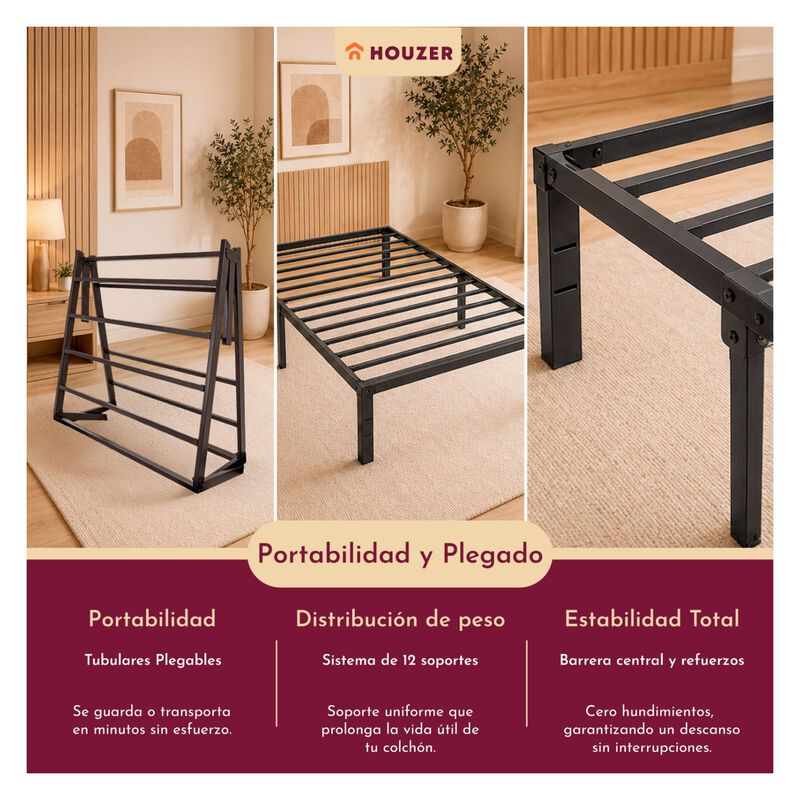 Base Cama Individual Plegable Acero Resistente ... image number null