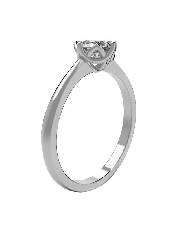 Anillo de Compromiso en Oro Blanco 10K con Circ... image number null