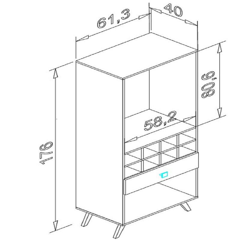 Bar Bertolini RT3090 Negro Rustico Con Cava image number null