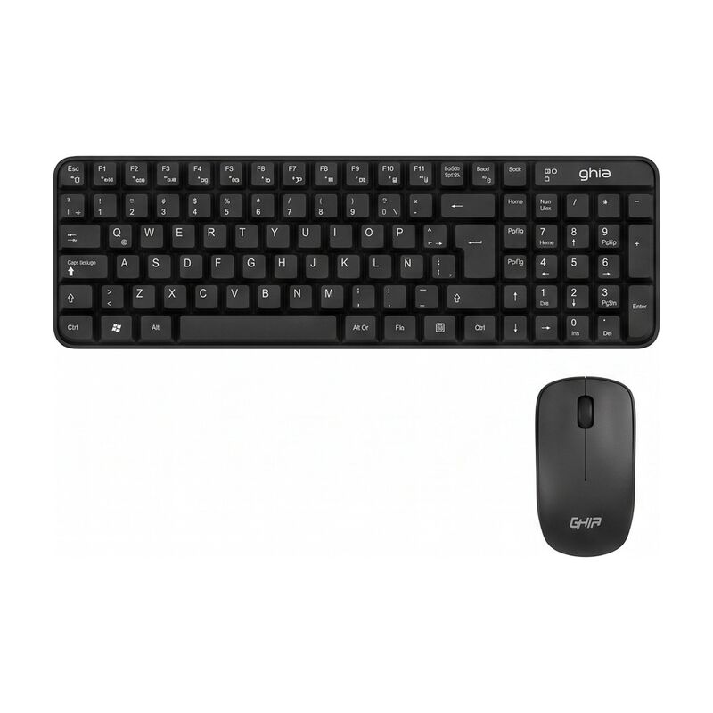 Kit Teclado Y Mouse Ghia Inal&aacute;mbrico 2.4ghz Neg... image number null