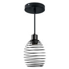 Lampara Colgante Aksi Spring Ovalo Negro