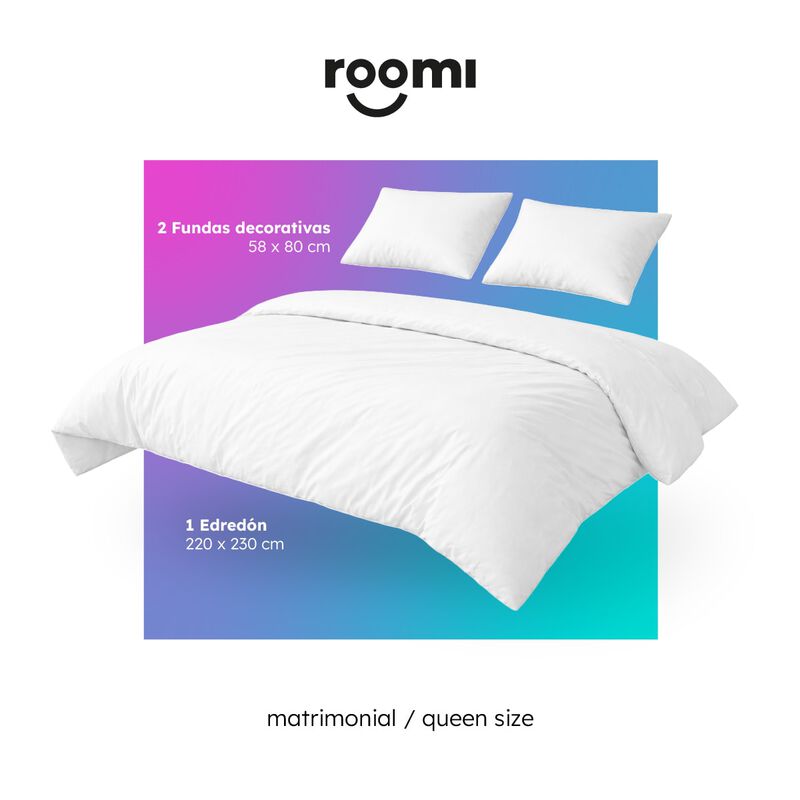 Edred&oacute;n Matrimonial/queen Size Blanco Roomi 100... image number null