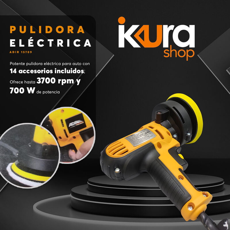 Pulidora Eléctrica Para Auto 700W 14 Accesorios... image number null