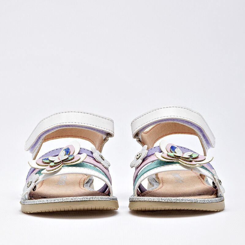 Trencitas sandalia para beb&eacute; blanco multicolor ... image number null