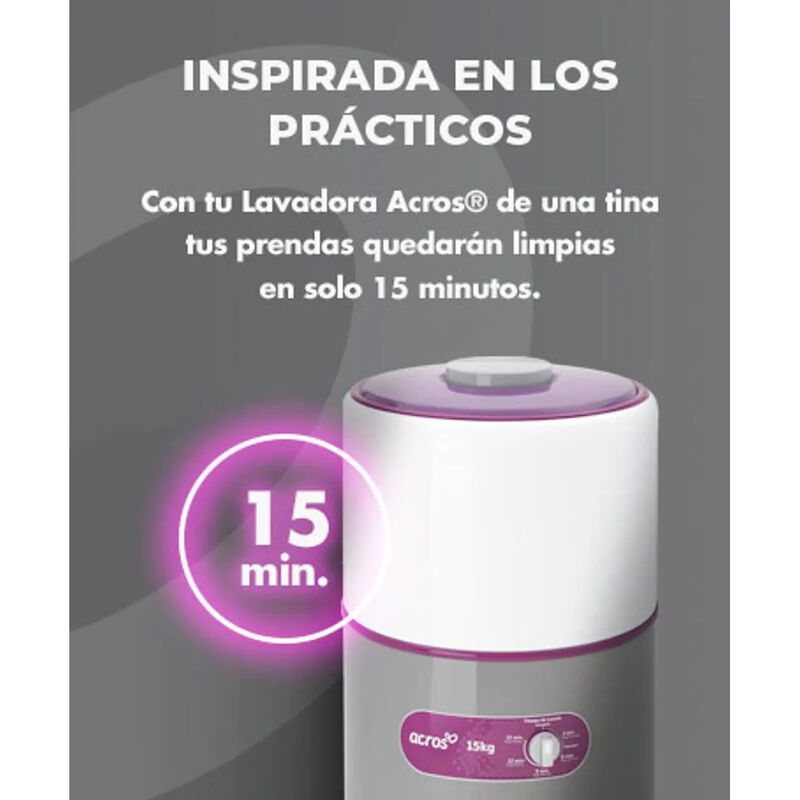 Lavadora Una Tina Acros Gris 22 kg image number null