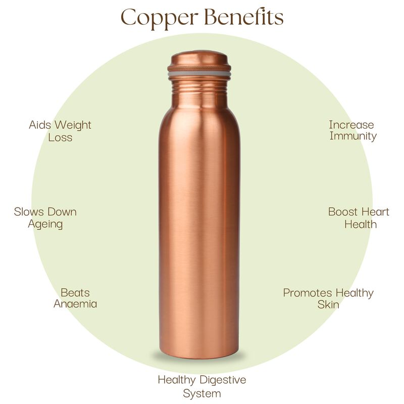 Botella De Agua Rajrang Copper, 1000 Ml, Jarra ... image number null