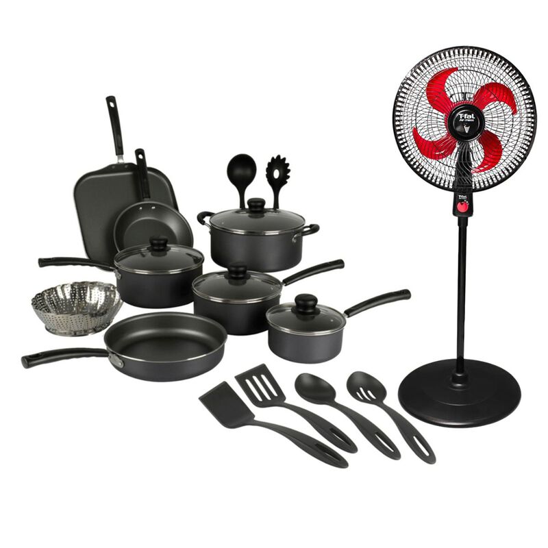 Kit Bater&iacute;a Tramontina 18pzs Negro + Ventilador... image number null