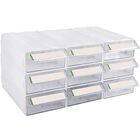 Organizador de cajones Laugh Cat 9 piezas apilable blanco 22x10x6 cm