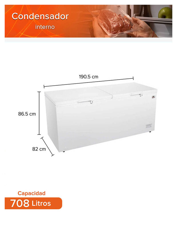 Congelador Horizontal 25 Pies 708 L White-westi... image number null