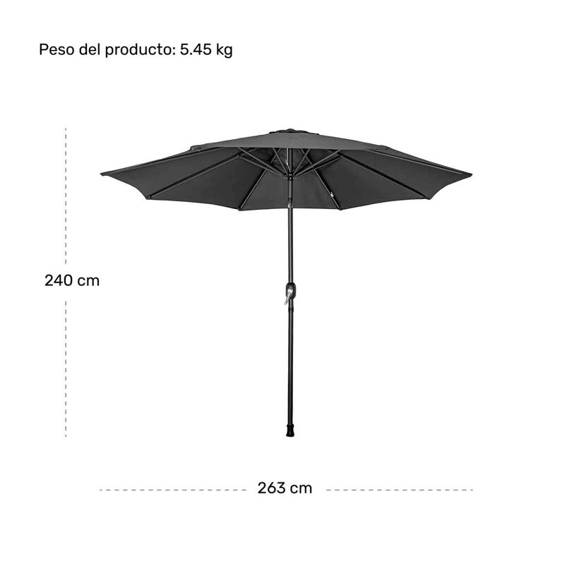 Sombrilla Jard&iacute;n Exterior 2.63m Inclinaci&oacute;n Pla... image number null