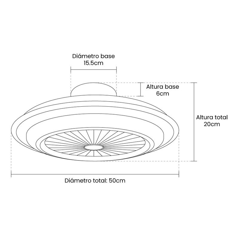 Ventilador de Techo LED Brisa 50cm Blanco/Negro... image number null