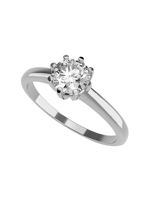 Anillo de Compromiso en Oro Blanco 10K con Circ... image number null