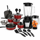 Kit Tramontina Bater&iacute;a Primaware 18pz Rojo + Black & Decker Licuadora Negro