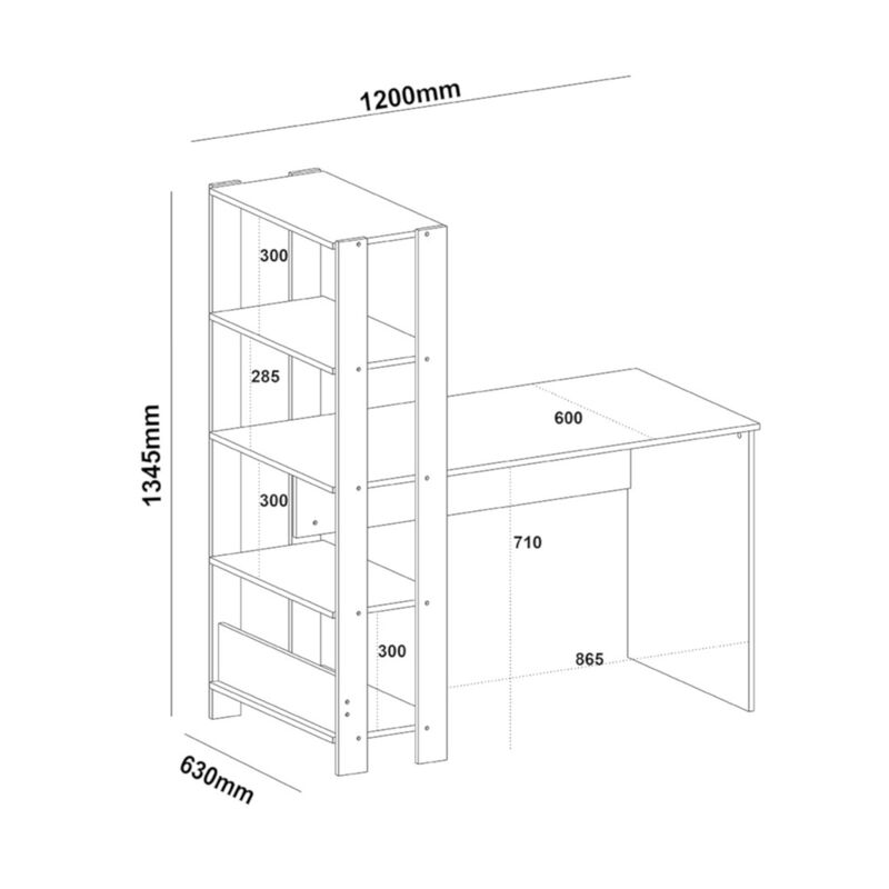 Escritorio Bertolini Match Pino Negro image number null