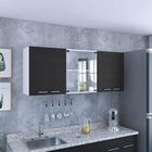 Gabinete Superior Vega color Blanco y Wengue Virtual Muebles