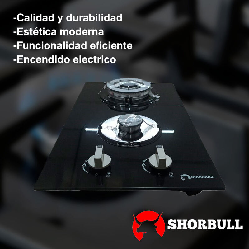Estufa de vidrio templado 2 quemadores Shorbull image number null