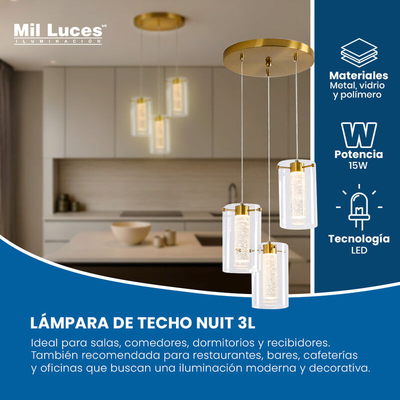 L&aacute;mpara de Techo Colgante LED MIL LUCES NICE II... image number null